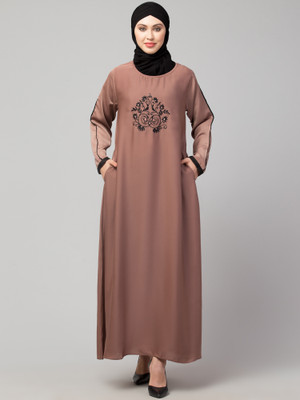 Nazneen Nida Matte Solid Abaya(Beige)