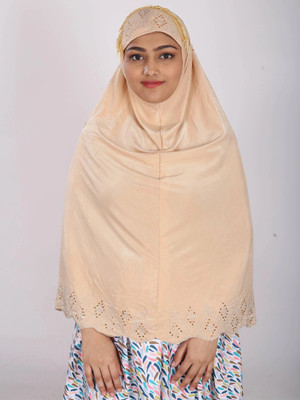 TEXNOVA Polyester Self Design Abaya(Beige)