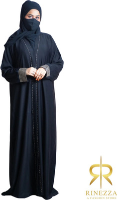 RINEZZA Nida Matte Burqa With Hijab(Black)