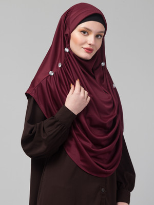 colorindia Polycotton Solid Naqab(Maroon)