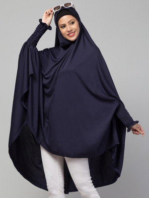 VERMELLO Polycotton Solid Burqa(Blue)