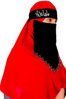 CRENCH CREATION Chiffon Solid Naqab(Black)