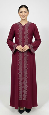 Decorandfashion Polyester Burqa With Hijab(Maroon)