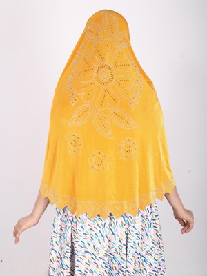 TEXNOVA Polyester Self Design Abaya(Yellow)
