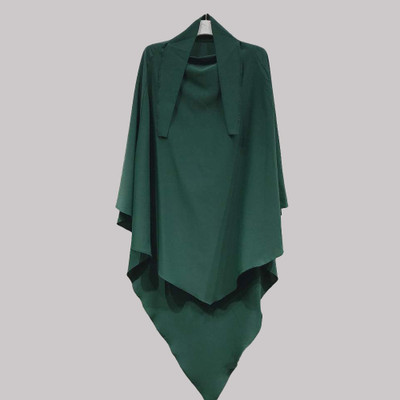 MODEST CITY Crepe Self Design Abaya(Green)