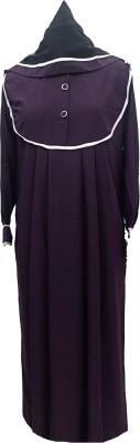 assafsa Nida Matte Self Design Abaya With Hijab(Purple)