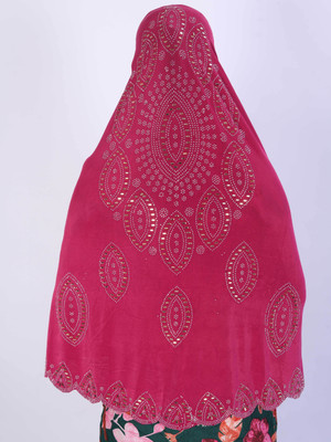 TEXNOVA Polyester Self Design Abaya(Pink)