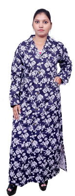 Ah creation Crepe Solid Abaya(Blue)