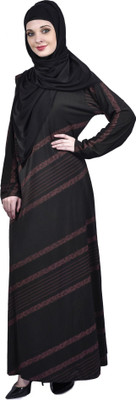 AMBAJI FASHION Polyester Solid Burqa With Hijab(Grey)
