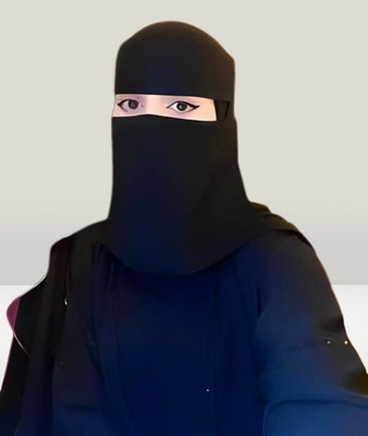 UNIQUE QUEEN Chiffon Self Design Abaya(Black)