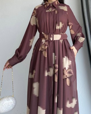 bhavyata Georgette Abaya(Brown)