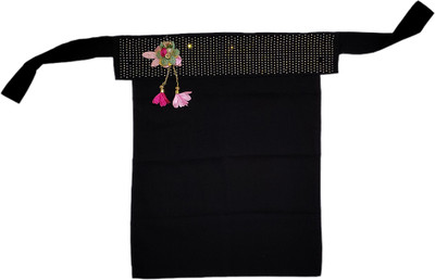 UNIQUE QUEEN Cotton Blend Solid Burqa(Black)