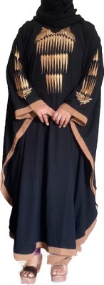 R.K.E. Cotton Silk Printed Abaya(Black)