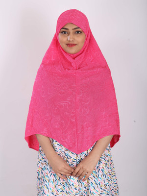 TEXNOVA Polyester Self Design Abaya(Pink)