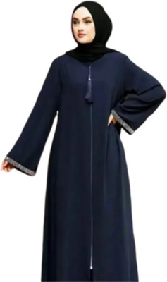 IBRAHIM Nida Matte Self Design Naqab With Hijab(Blue)