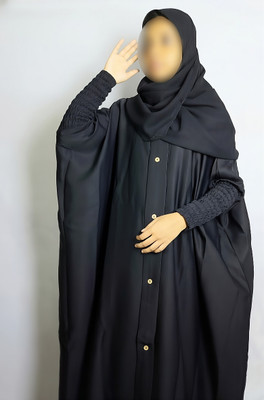 ALNISALYFSTYLE Nida Matte Solid Abaya(Black)