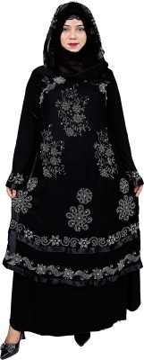 ABAYA MAYA ENTERPRISES Polyester Self Design Burqa With Hijab(Black)