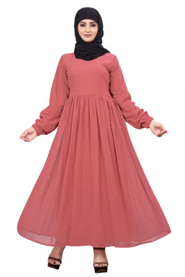 SARINKU Georgette Solid Abaya(Multicolor)