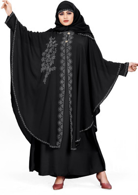 NR TRENDS Cotton Silk Abaya With Hijab(Black)