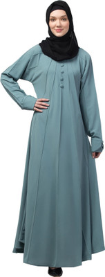 recent tdrends Georgette Solid Abaya With Hijab(Green)