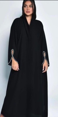 DCSTORE1 Polyester Self Design Burqa With Hijab(Black)