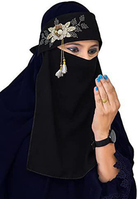 Vastragrah Georgette Solid Abaya(White)