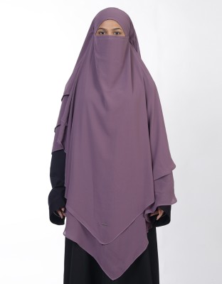 Ana Georgette Solid Burqa(Pink)