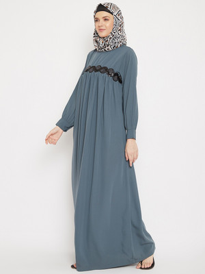 Momin Libas Polyester Abaya(Grey)