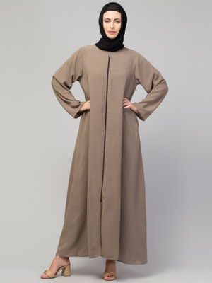 Nazneen Nida Matte Self Design Abaya(Brown)