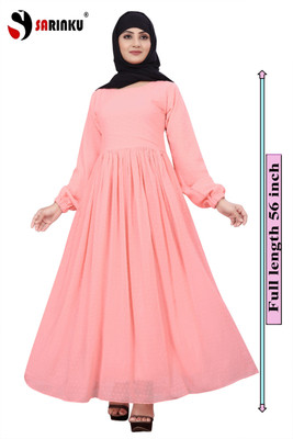 bhavyata Georgette Self Design Abaya(Pink)