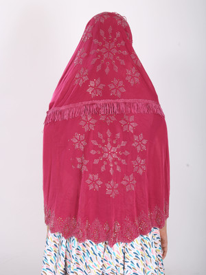 TEXNOVA Polyester Self Design Abaya(Pink)