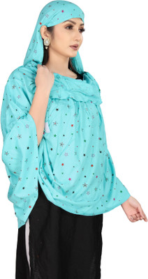 7 Season's Polyester Printed Burqa(Blue)