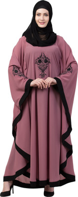 MRC Crepe Solid Abaya With Hijab(Multicolor)