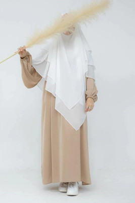 Hummiii Chiffon Solid Naqab(White)