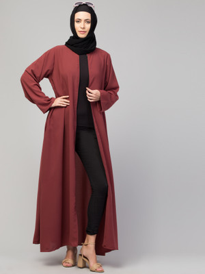 Nazneen Nida Matte Solid Burqa(Maroon)