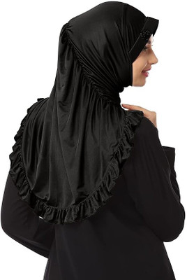 mehar hijab Polyester Solid Abaya(Black)