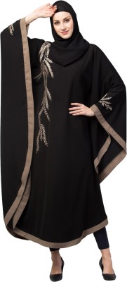 recent tdrends Crepe Solid Abaya With Hijab(Black, Beige)