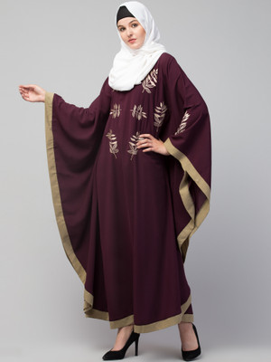 recent tdrends Crepe Solid Abaya With Hijab(Maroon)