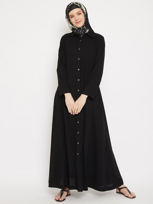 Momin Libas Polyester Abaya(Black)