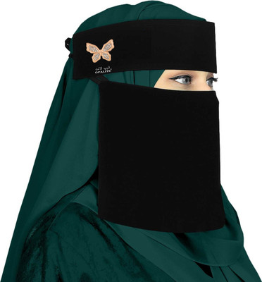 Opalite Chiffon Solid Naqab(Black)