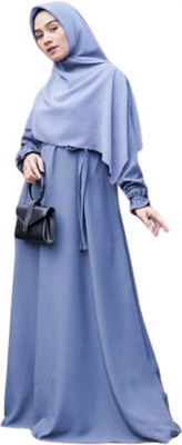 Hera Polyester Self Design Burqa(Grey)