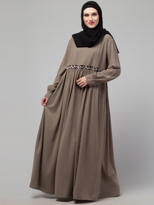 subeda collection Nida Matte Solid Abaya(Beige)