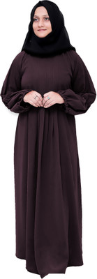 fmfashionhouse Polyester Self Design Burqa With Hijab(Purple)