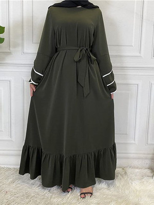 ovais abaya collection Nida Matte Solid Burqa With Hijab(Green)