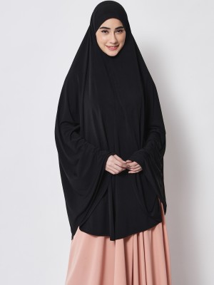 LE BOURGEOIS Polyester Solid Burqa(Black)