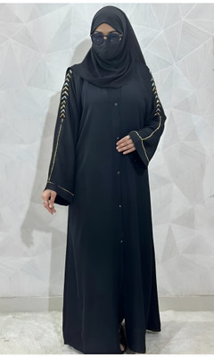 Nishat Enterprises Nida Matte Self Design Abaya With Hijab(Black)
