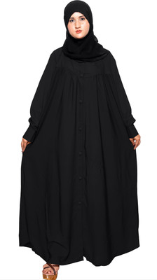 SSCollection Polyester Self Design Burqa With Hijab(Black)