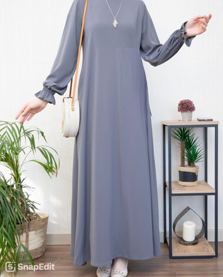 DC Cotton Blend, Kashibo Self Design Burqa(Grey)