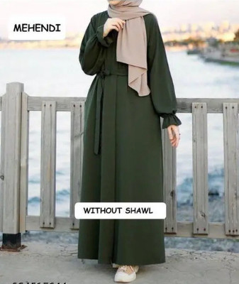 AAFASHIONHOUSE Cotton Blend Self Design Burqa(Green)