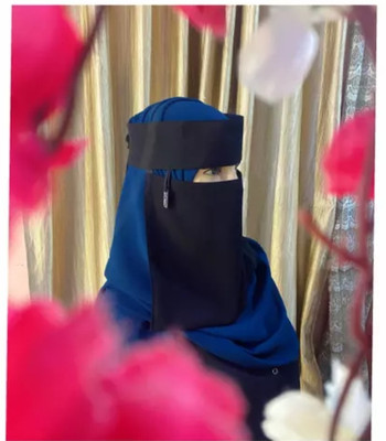 SK Apparells Georgette Self Design Abaya(Black)